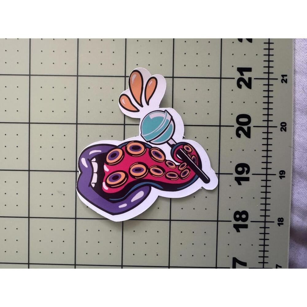 tentacle lips lollipop sticker weird surreal monster mouth